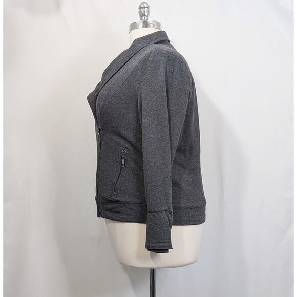 Style & Co Moto Jacket Gray Cotton Blend Women's Size 1X - Picture 4 of 8